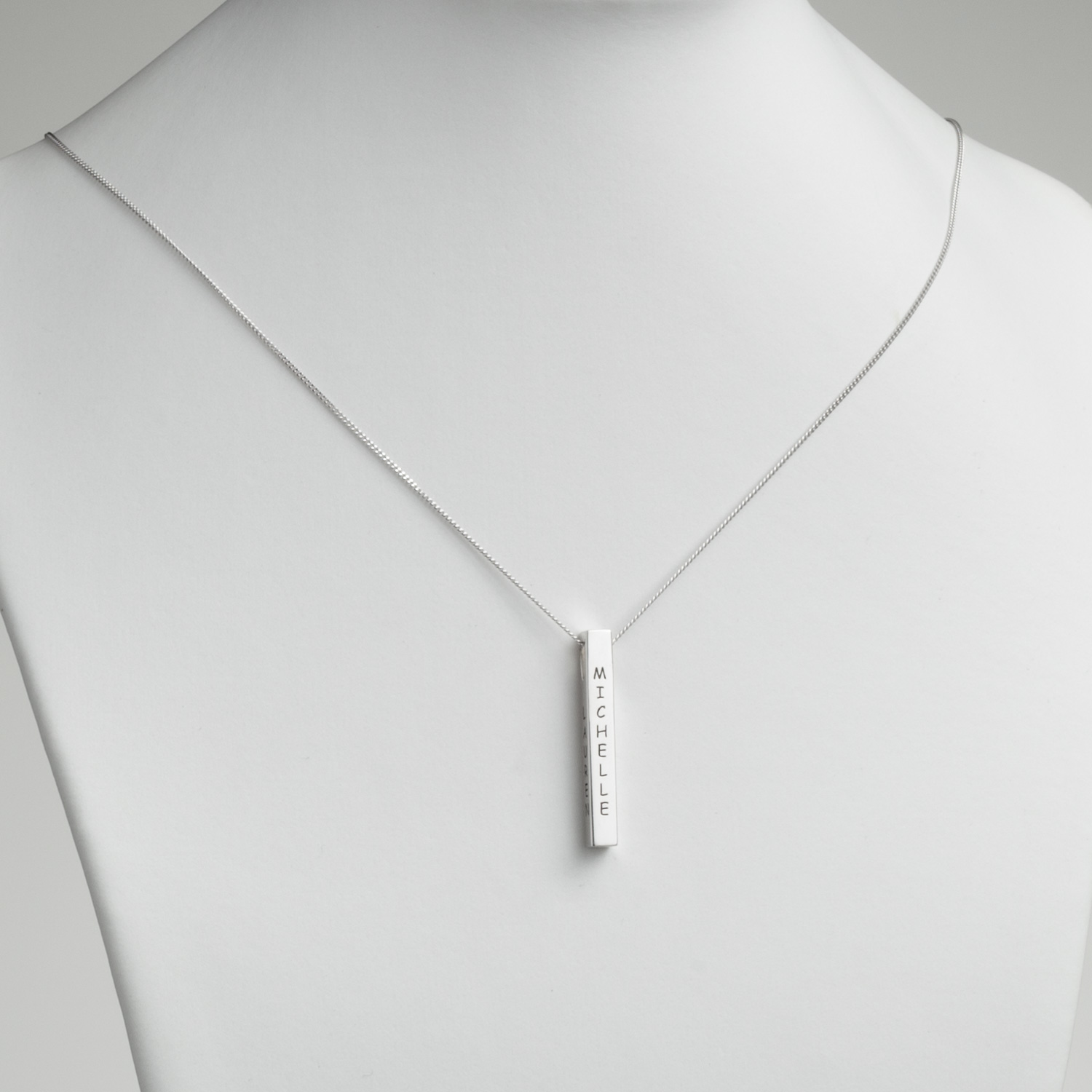 Mother S Vertical Bar Pendant In Sterling Silver 1 4 Names