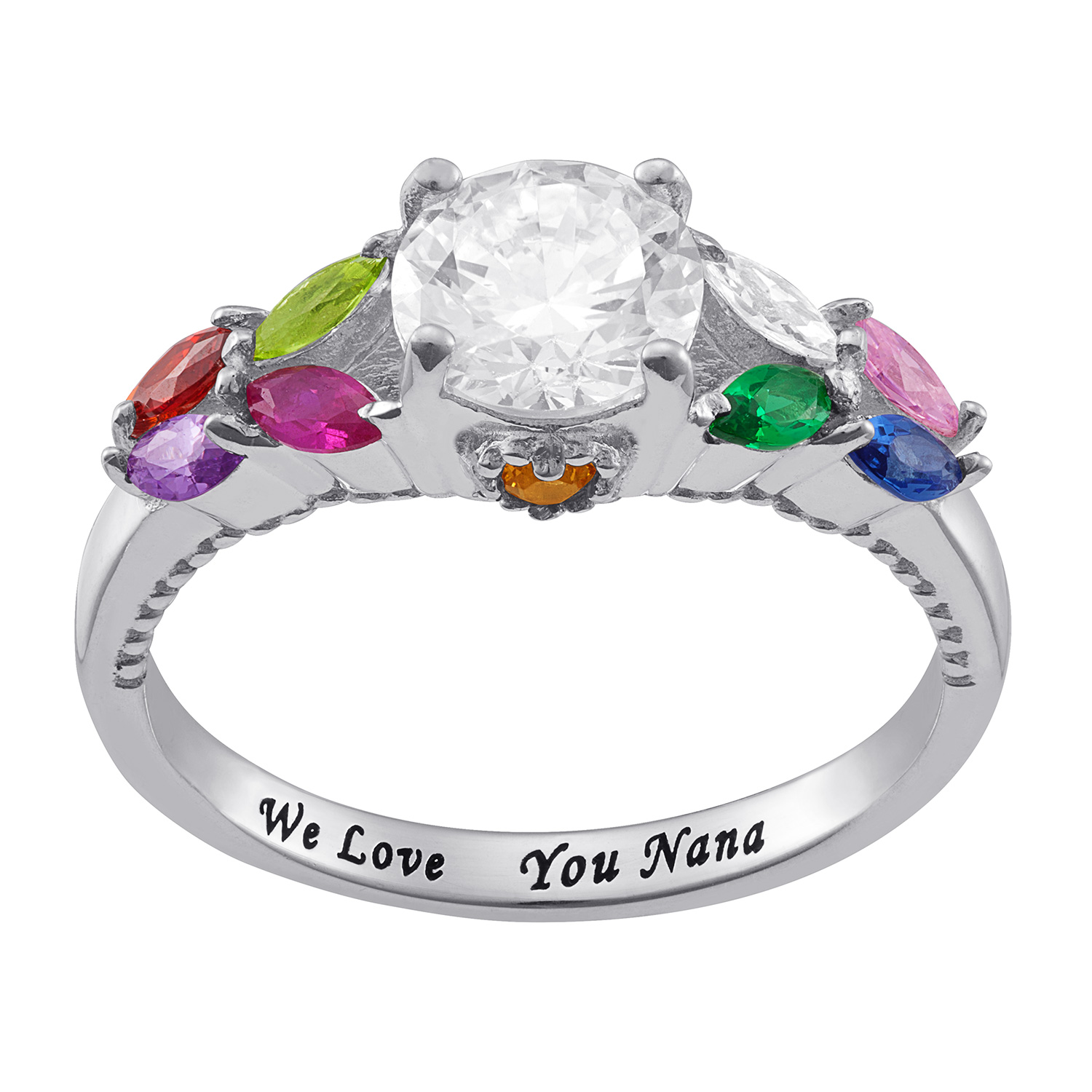 Color Stone Birthstone Ring Solitaire Simulated Alexandrite Ring Set In Sterling Silver 