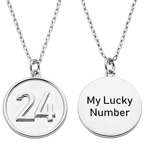 Engravable Number Disc Pendant (1 Number and Line) - 20