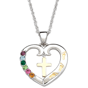 birthstone cross necklace